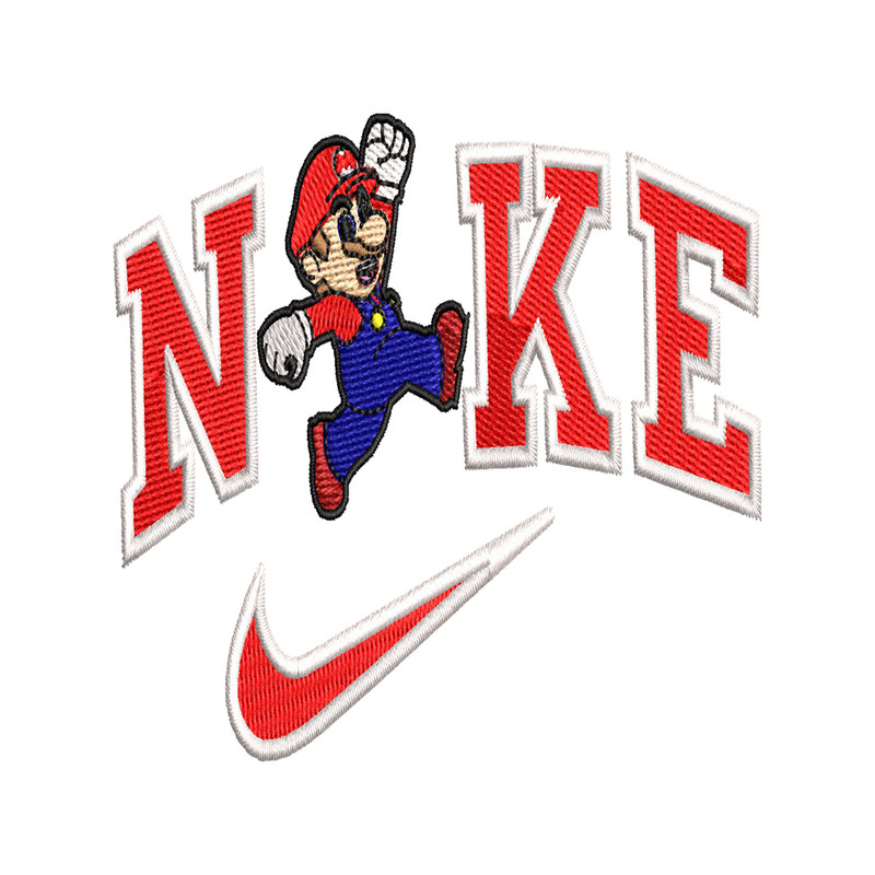 Nike Mario embroidery design, Nike Mario embroidery, Nike design, embroidery file, Logo shirt, Digital download.jpg