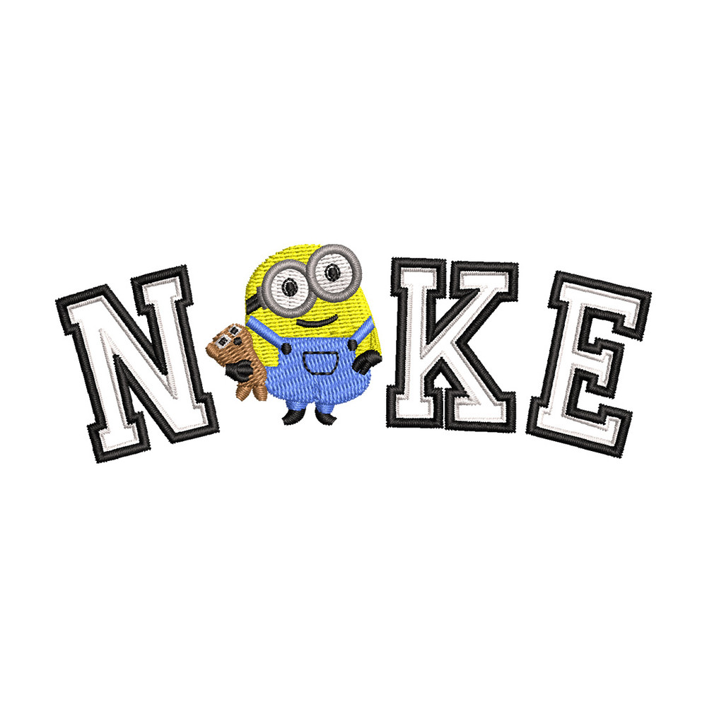 Nike minion embroidery design, Minion embroidery, Nike design, Embroidery shirt, Embroidery file, Digital download.jpg