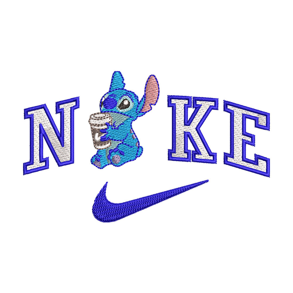 Nike stitch coffee embroidery design, Stitch embroidery, Nike design,Embroidery shirt, Embroidery file, Digital download.jpg