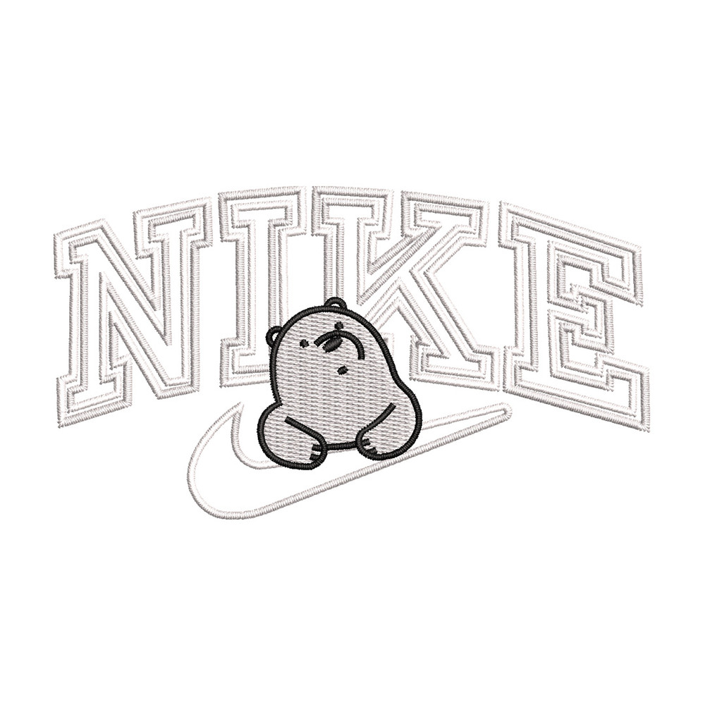 Nike white bear embroidery design, Cartoon embroidery, Nike design, Embroidery shirt, Embroidery file,Digital download.jpg