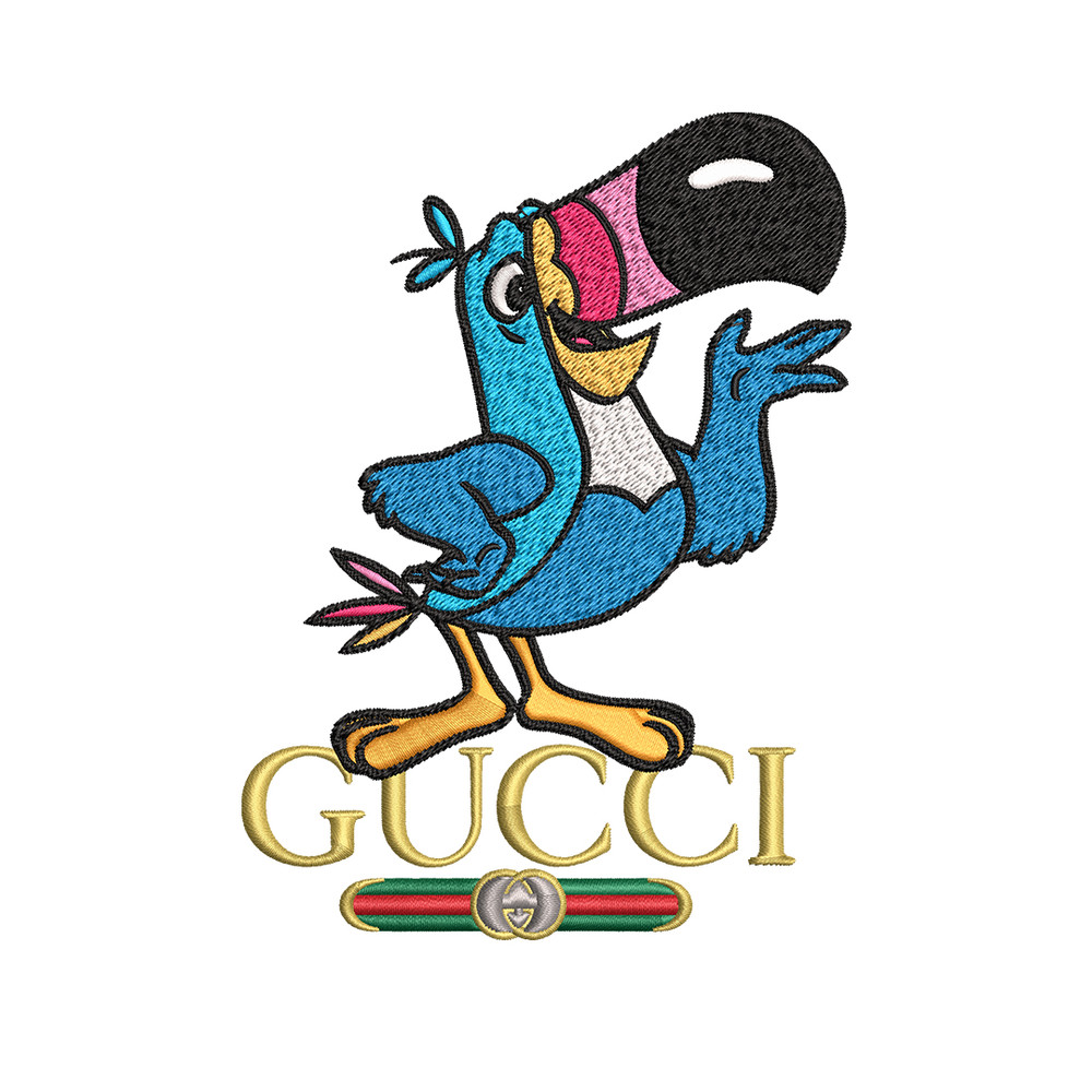 Toucan Sam Gucci Embroidery design, Toucan Sam Embroidery, cartoon design, Embroidery File, Gucci logo, Instant download.jpg