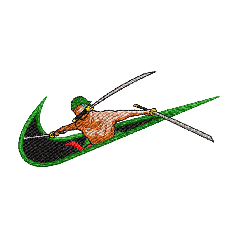 Zoro sword Nike embroidery design, One Piece embroidery, Nike design, anime design, anime shirt, Digital download.jpg