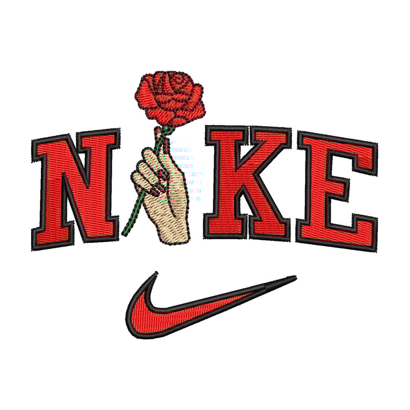 Nike red rose embroidery design, Nike embroidery, Embroidery file, Embroidery shirt, Emb design, Digital download.jpg