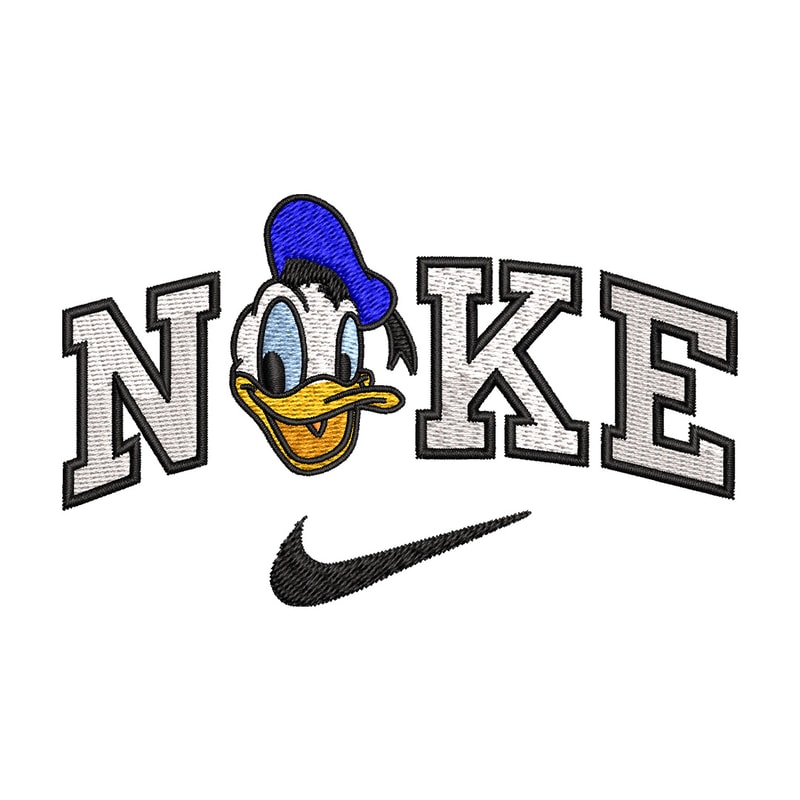 Nike x duck embroidery design, Disney embroidery, Nike design, Embroidery shirt, Embroidery file, Digital download.jpg