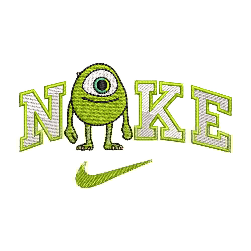 Nike x mike embroidery design, Disney monster embroidery, Nike design,Embroidery file,Embroidery shirt,Digital download.jpg