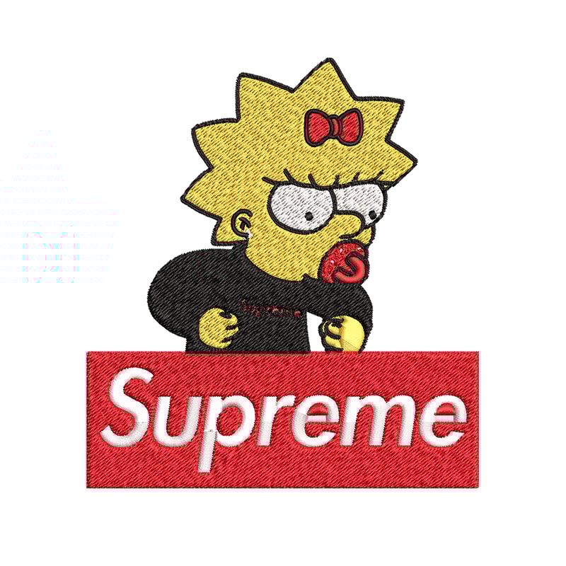 Supreme Lisa Simpson Embroidery design, Simpson Embroidery, cartoon design, Embroidery File, Digital download..jpg