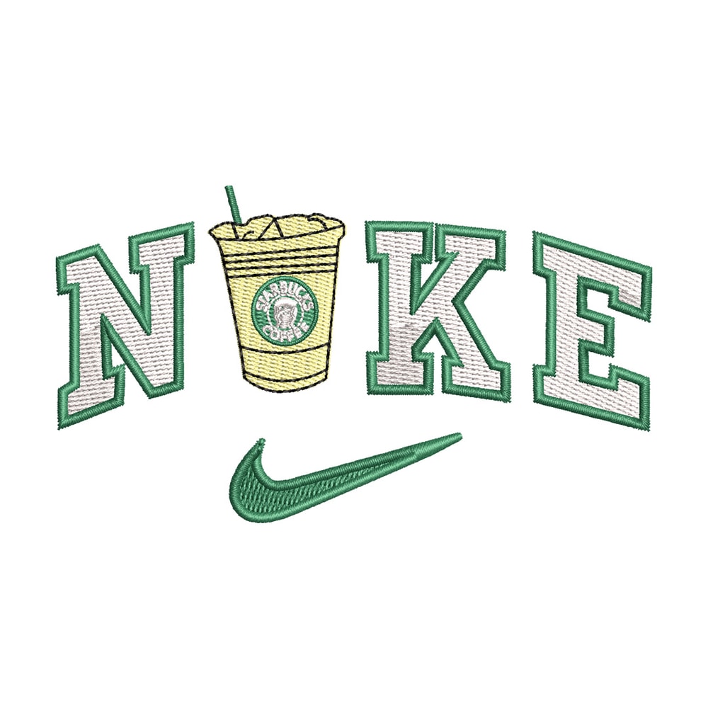 Nike coffee embroidery design, Starbuck embroidery, Nike design, Embroidery shirt, Embroidery file,Digital download.jpg