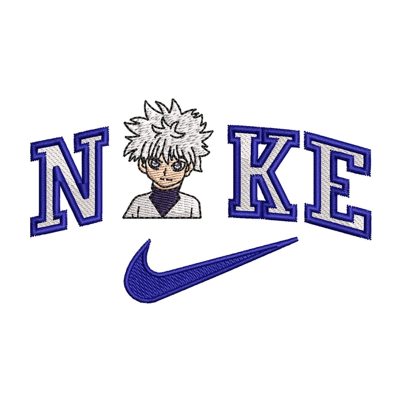 Nike Killua embroidery design, HxH embroidery, Nike design, Embroidery shirt, Embroidery file, Digital download.jpg