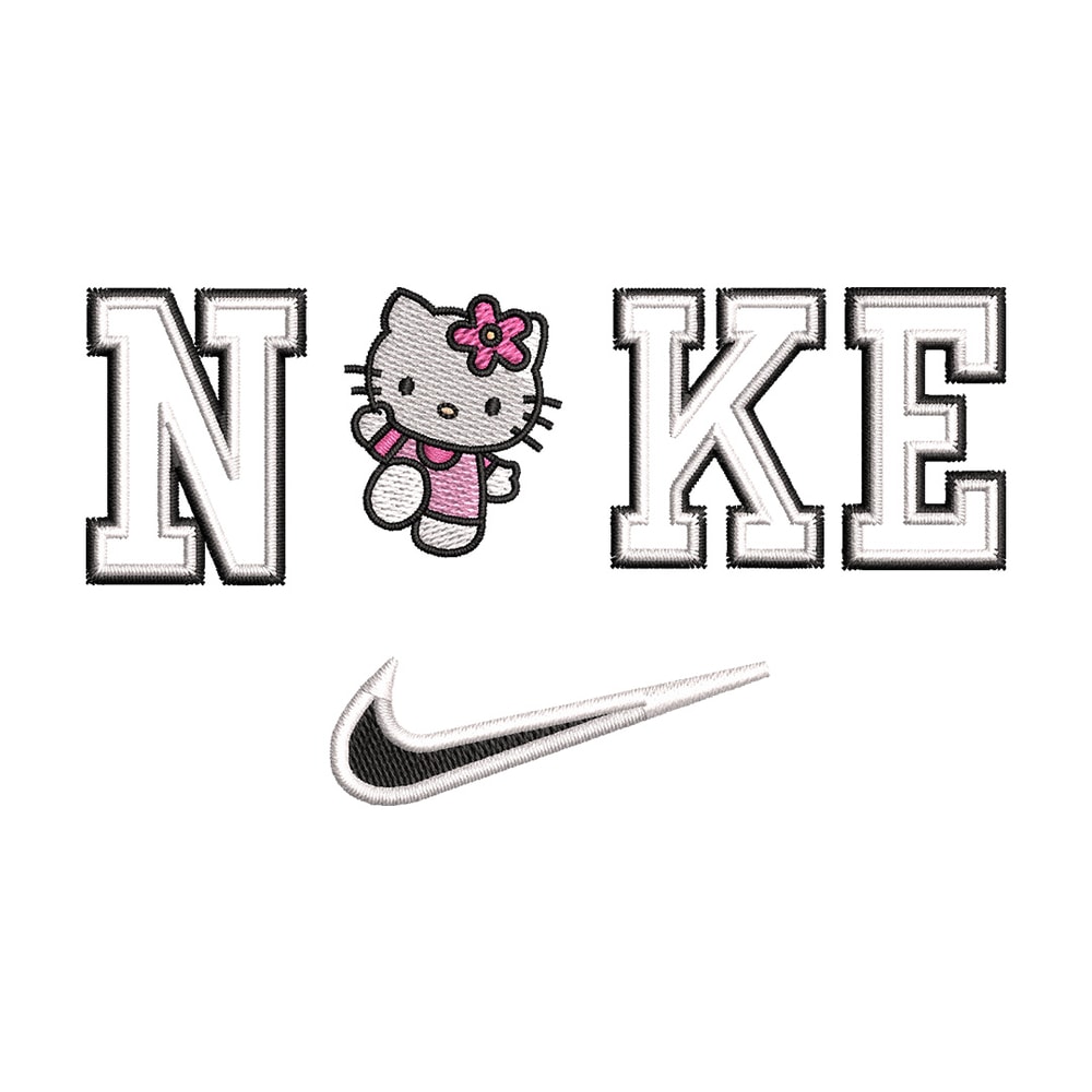 Nike kitty embroidery design, Hello kitty embroidery, Emb design, Embroidery shirt, Embroidery file, Digital download.jpg