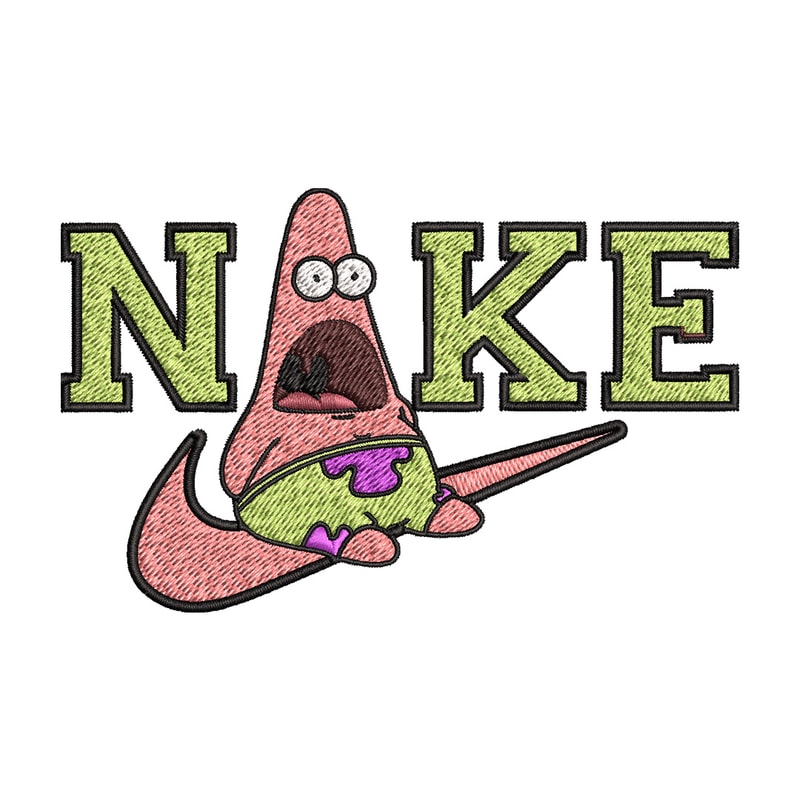 Nike patrick cute Embroidery Design, Spongebob Embroidery, Nike Embroidery, Embroidery File, Logo shirt,Digital download.jpg