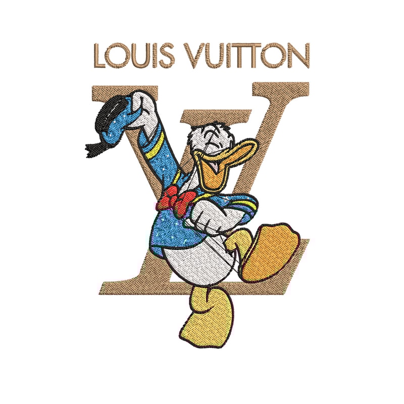 Duck cartoon lv Embroidery Design, LV Embroidery, Brand Embroidery, Embroidery File, Logo shirt, Digital download.jpg