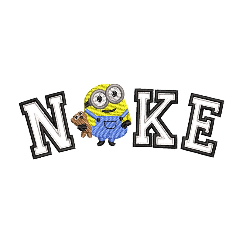 Nike minion embroidery design, Minion embroidery, Nike design, Embroidery shirt, Embroidery file, Digital download.jpg