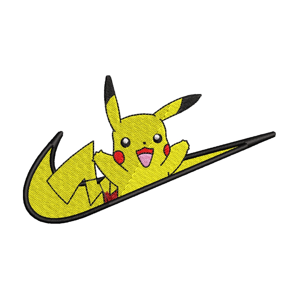 Nike Pikachu embroidery design, Pokemon embroidery, Nike design, anime design, anime shirt, Digital download.jpg