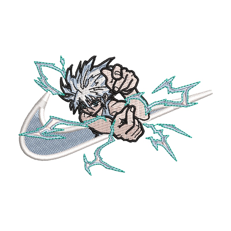 Nike x Killua embroidery design, Hunter x hunter embroidery, Nike design, anime design, anime shirt, Digital download.jpg