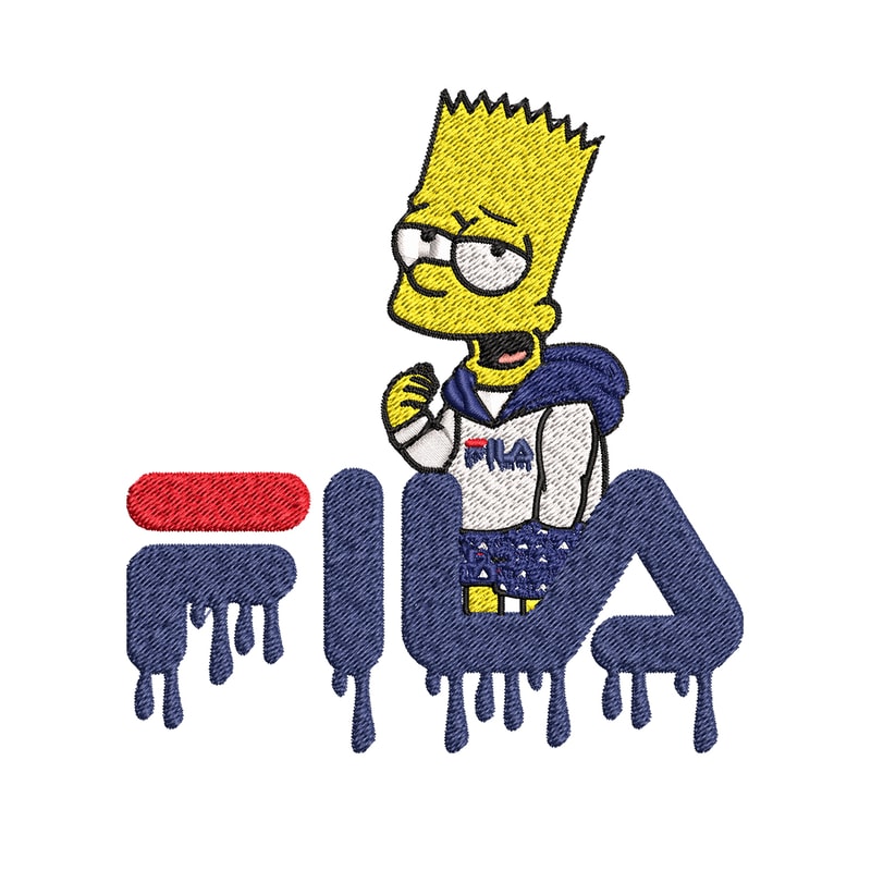 Simpson Fila Embroidery design, Simpson Embroidery, cartoon design, Embroidery File, Fila logo, Instant download..jpg