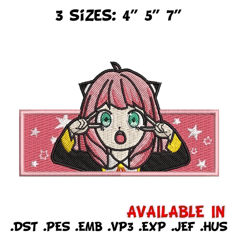 Anya box embroidery design, Spy family embroidery, Anime design, Embroidery shirt, Embroidery file, Digital download.jpg