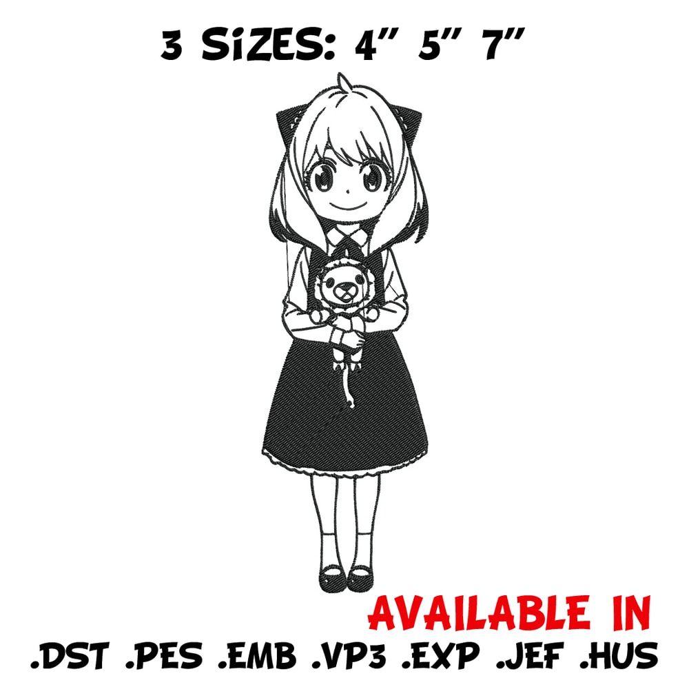 Anya Forger Embroidery Design, Spy x family Embroidery, Embroidery File, Anime Embroidery, Anime shirt,Digital download.jpg
