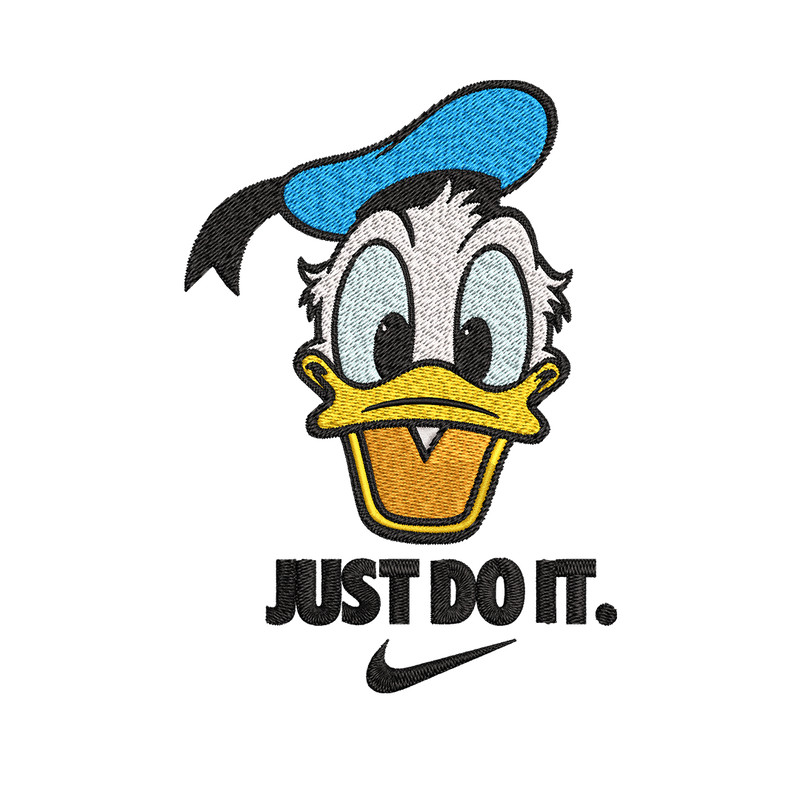 Donald Duck Nike Embroidery design, Donald Duck cartoon Embroidery, Nike design, Embroidery file, Instant download..jpg