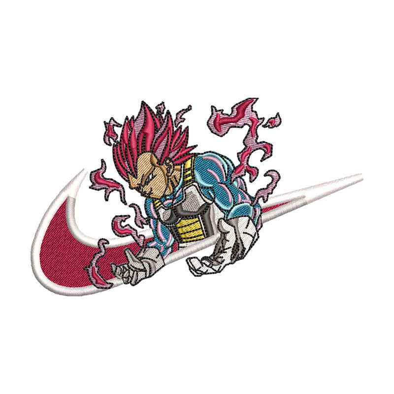 Vegeta Ultra Nike embroidery design, Dragon ball embroidery, Nike design, anime design, anime shirt, Digital download.jpg