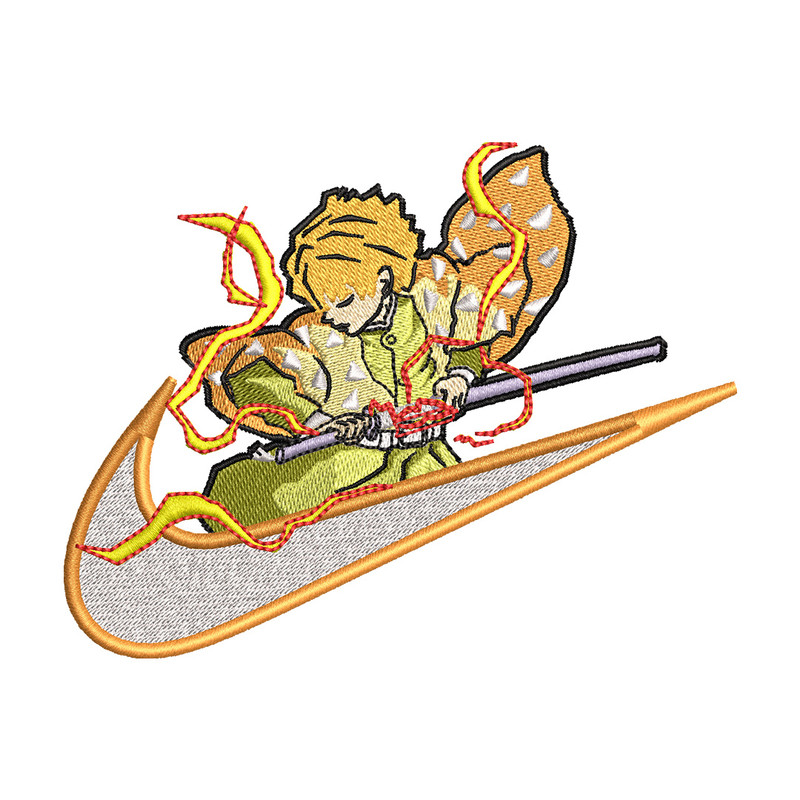 Zenitsu nike embroidery design, Demon slayer embroidery,Nike design, Embroidery shirt, Embroidery file, Digital download.jpg