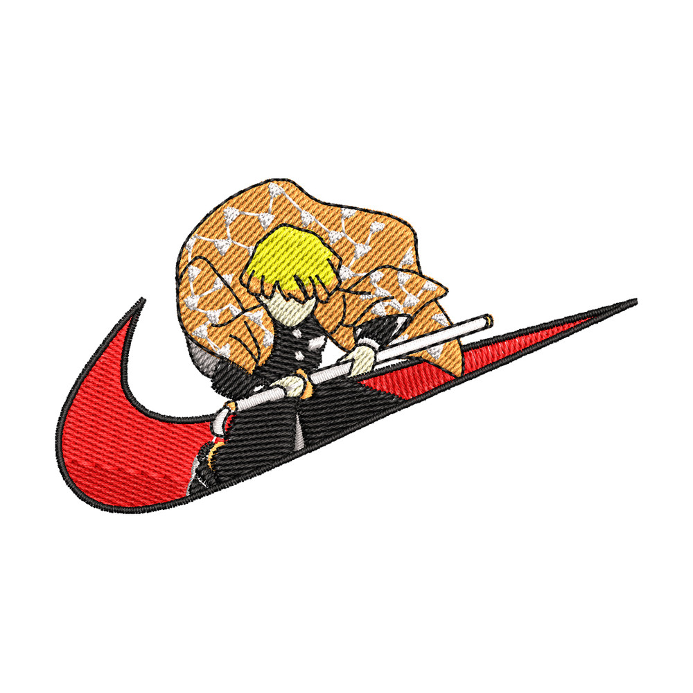 Agatsuma Zenitsu Nike embroidery design, Kimetsu no Yaiba embroidery, Nike design, anime design, Digital download.jpg