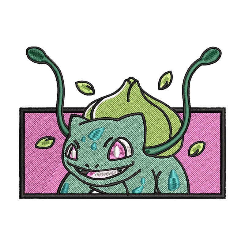 Bubasaur embroidery design, Pokemon embroidery, embroidery file, anime design, anime shirt, Digital download.jpg