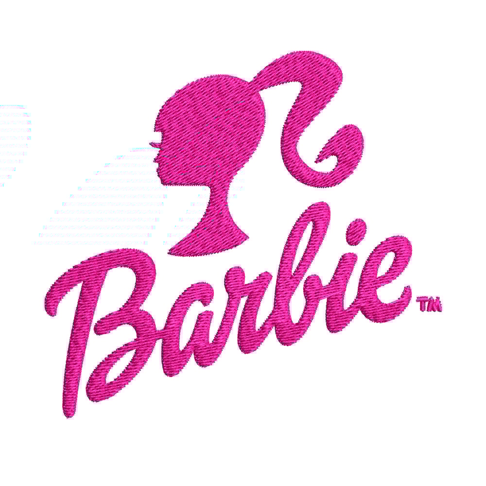 Barbie logo and her Embroidery, Barbie logo and her Embroidery, logo design, Embroidery File, Digital download..jpg