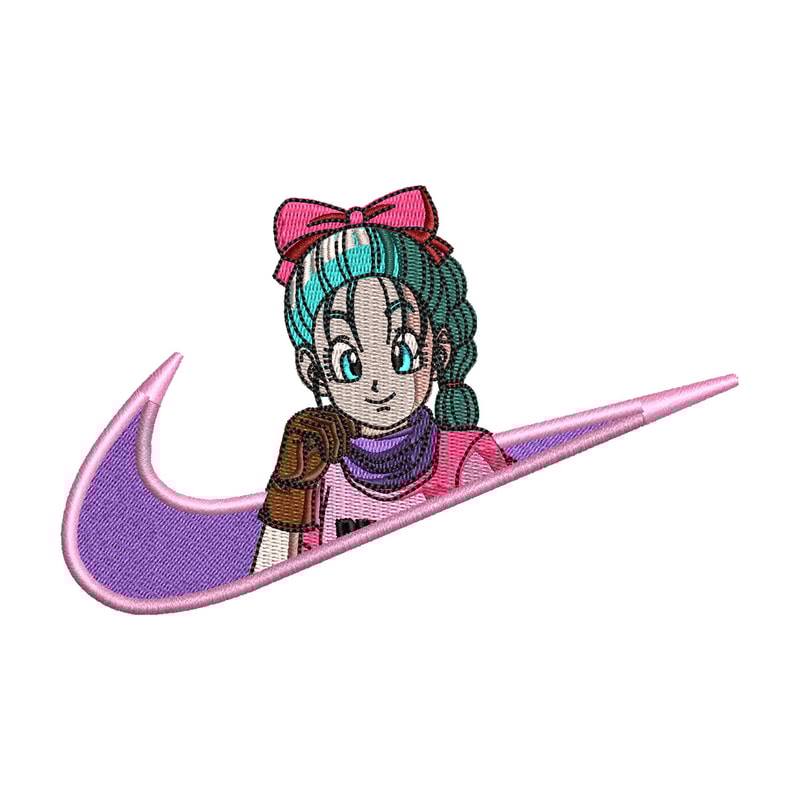 Bulma nike embroidery design, Dragonball embroidery, Nike design, Embroidery shirt, Embroidery file, Digital download.jpg