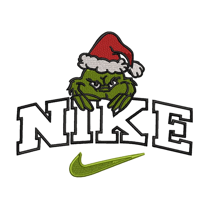 The Grinch Nike embroidery design, The Grinch embroidery, Nike design, Embroidery file, logo shirt, Instant download..jpg