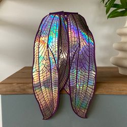 Holographic Silver Purple Fairy Wings Backpack Dragonfly Backpack