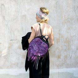 Purple Angel Wings Backpack
