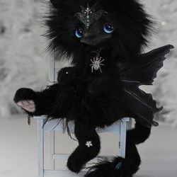 Black Butterfly Queen Chris fantasy creature toy creations doll animal doll antastic beast furry art furry doll fluffy