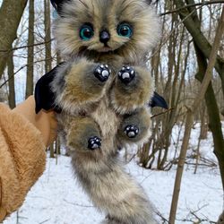 ON ORDER Kitten Lapusha Silver Paws kitten, furry cat, white kitten, furry cat, furry doll, stuffed doll, furry doll