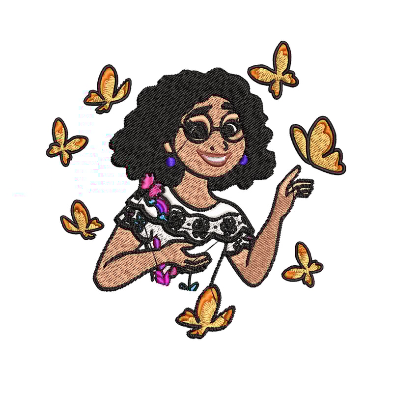 Girl with butterfly cartoon Embroidery design, Cartoon Embroidery, cartoon design, Embroidery File, Instant download..jpg