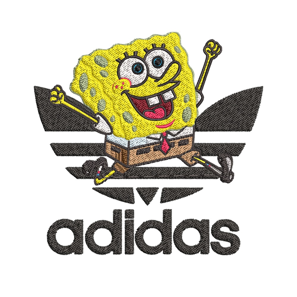 Spongebob adidas Embroidery Design, Adidas Embroidery, Embroidery File, Brand Embroidery, Logo shirt, Digital download.jpg