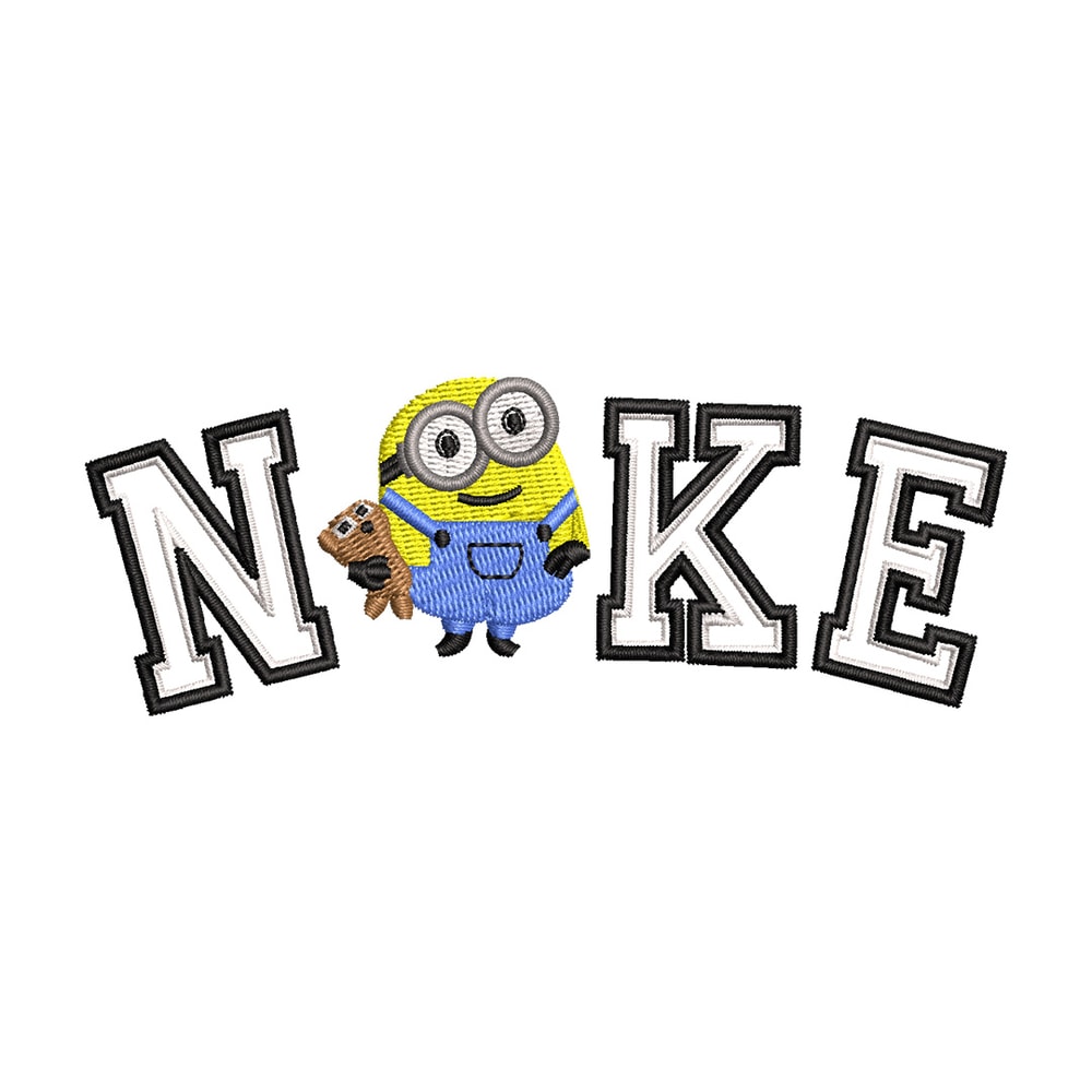 Nike minion embroidery design, Minion embroidery, Nike design, Embroidery shirt, Embroidery file, Digital download.jpg
