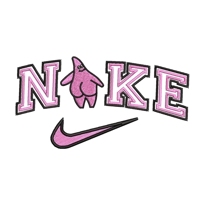 Nike patrick embroidery design, Spongebob embroidery, Nike design, Embroidery file, Embroidery shirt, Digital download.jpg