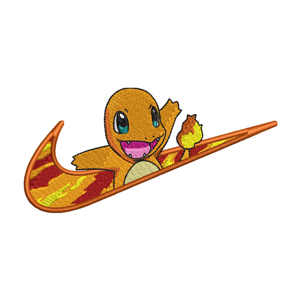 Nike x Charmander embroidery design, Pokemon embroidery,Nike design, Embroidery shirt, Embroidery file, Digital download.jpg