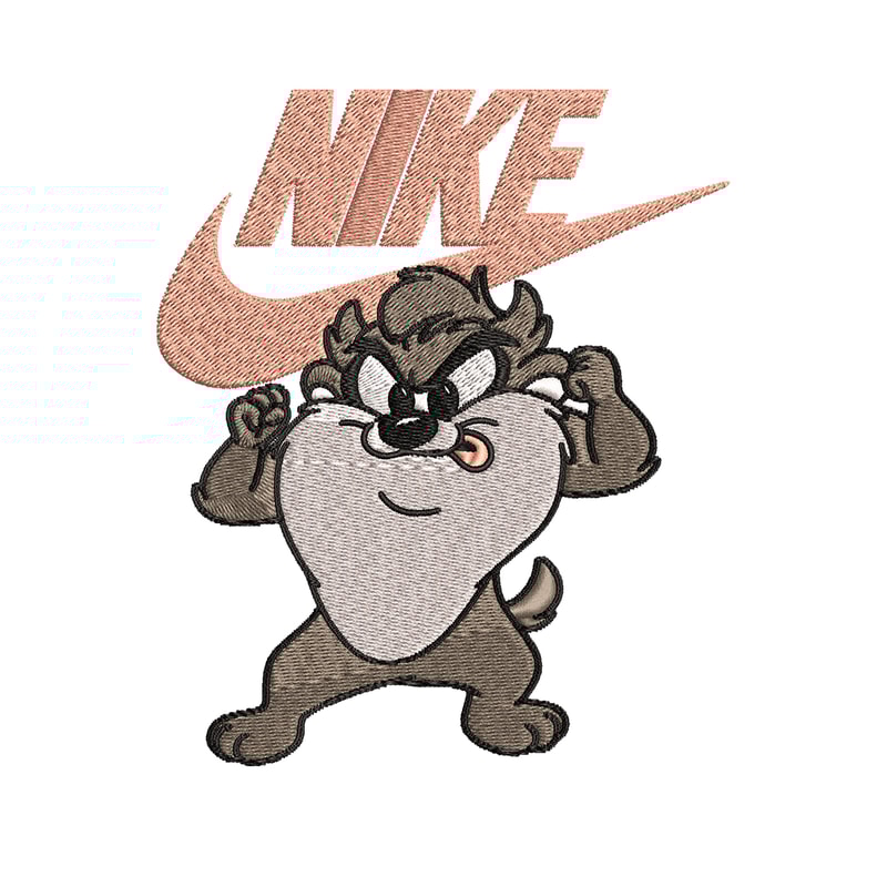 Tasmanian Devil Nike Embroidery design, cartoon Embroidery, Nike design, Embroidery file, Instant download..jpg