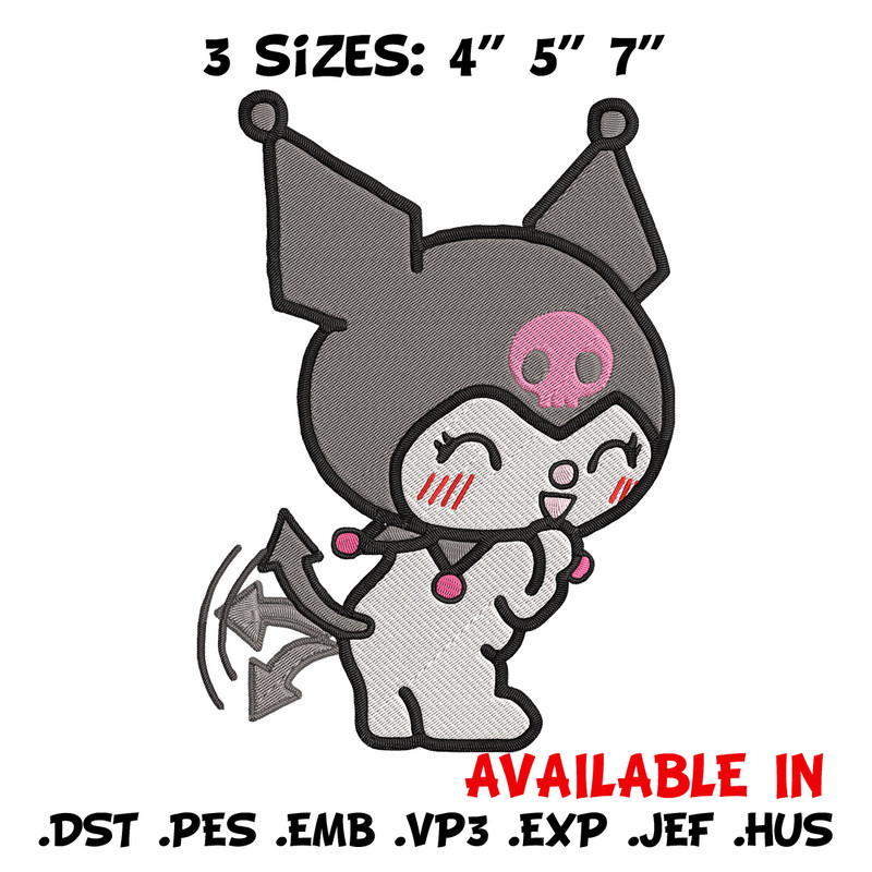 Kuromi sticker Embroidery Design, Hello kitty Embroidery, Embroidery File, Anime Embroidery,Anime shirt,Digital download.jpg