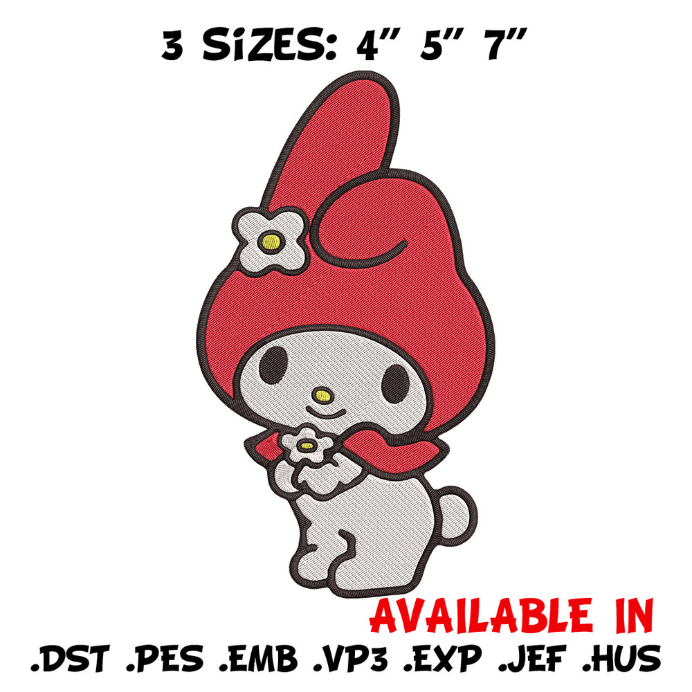 My Melody Embroidery Design, Hello kitty Embroidery, Embroidery File, Anime Embroidery, Anime shirt, Digital download.jpg