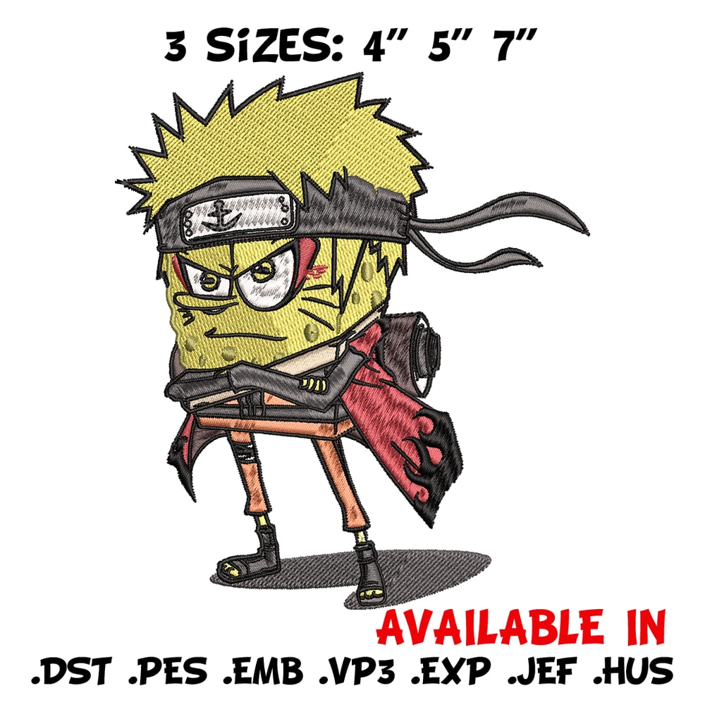 Naruto spongebob breathing embroidery design, Naruto embroidery, logo shirt, anime design, anime shirt, Digital download.jpg