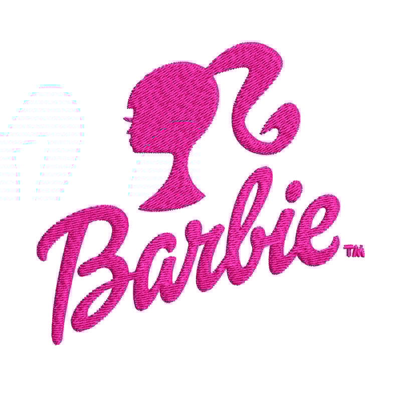 Barbie logo and her Embroidery, Barbie logo and her Embroidery, logo design, Embroidery File, Digital download..jpg