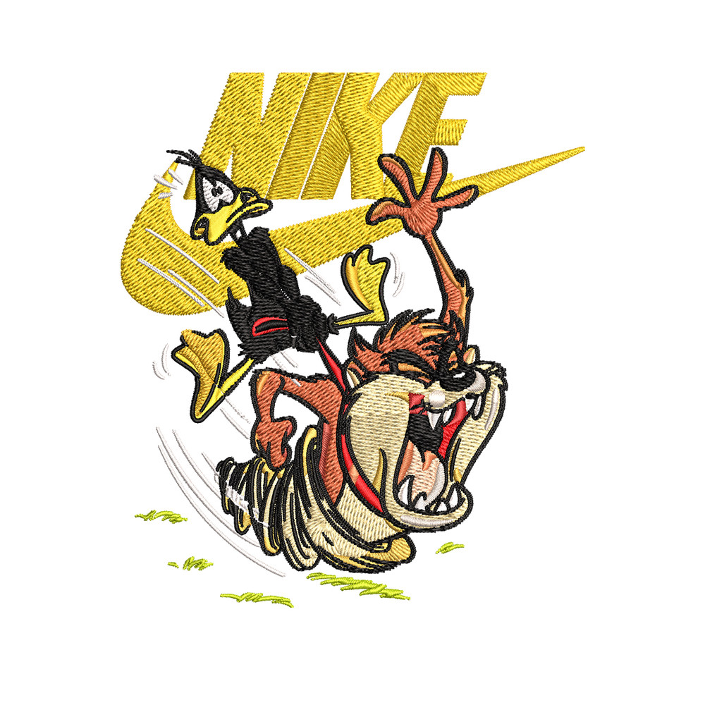 Duffy and Taz Nike Embroidery design, cartoon Embroidery, Nike design, Embroidery file, logo shirt, Instant download..jpg