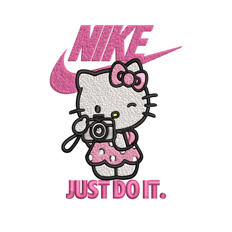 Hello kitty Nike Embroidery design, hello kitty cartoon, Embroidery, Nike design, Embroidery file, Instant download.jpg
