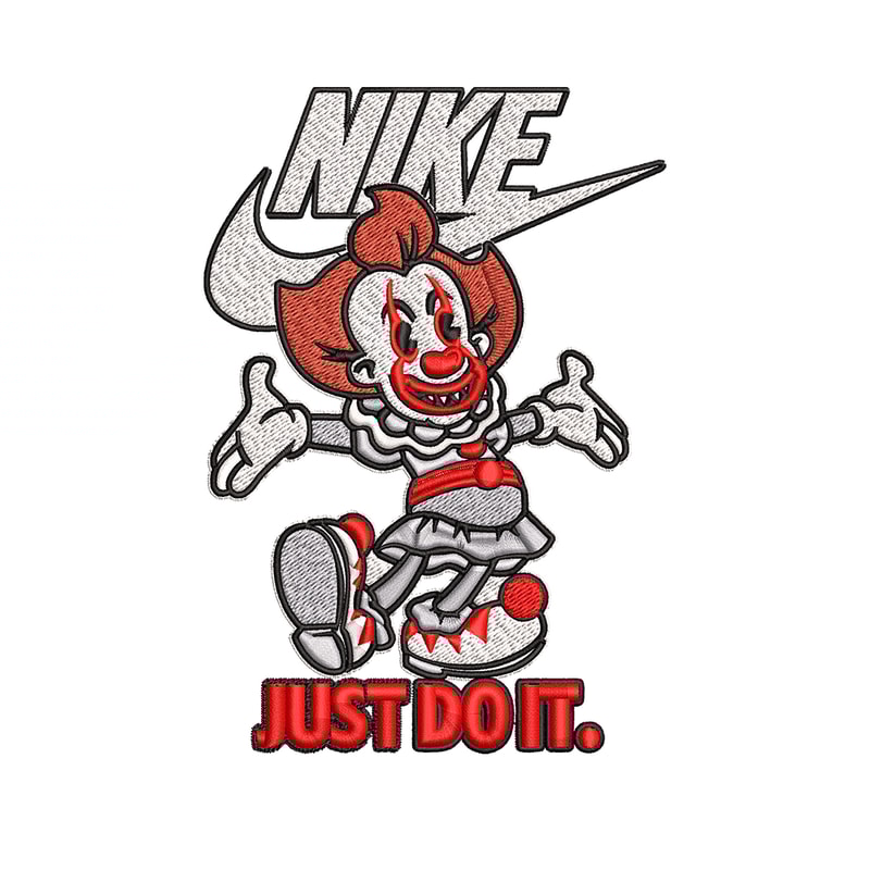 Just Do It Pennywise Embroidery design, Cartoon Embroidery, Nike design, Embroidery file, Nike logo. Instant download..jpg