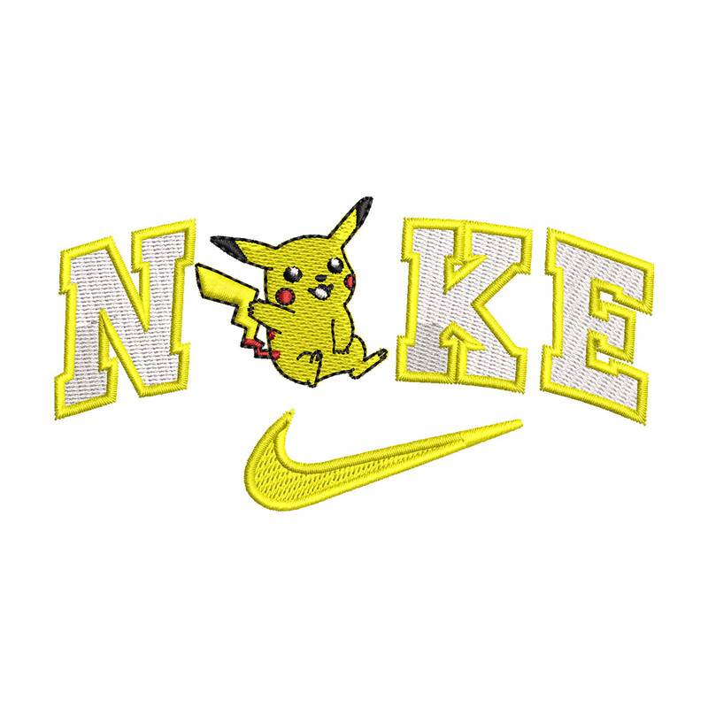 Nike pikachu embroidery design, Pokemon embroidery, Nike design, Embroidery shirt, Embroidery file, Digital download.jpg