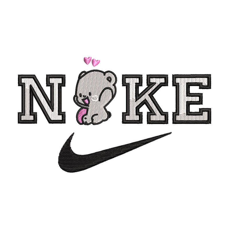 Nike x bear cute embroidery design, Bear embroidery, Nike design, Embroidery shirt, Embroidery file, Digital download.jpg