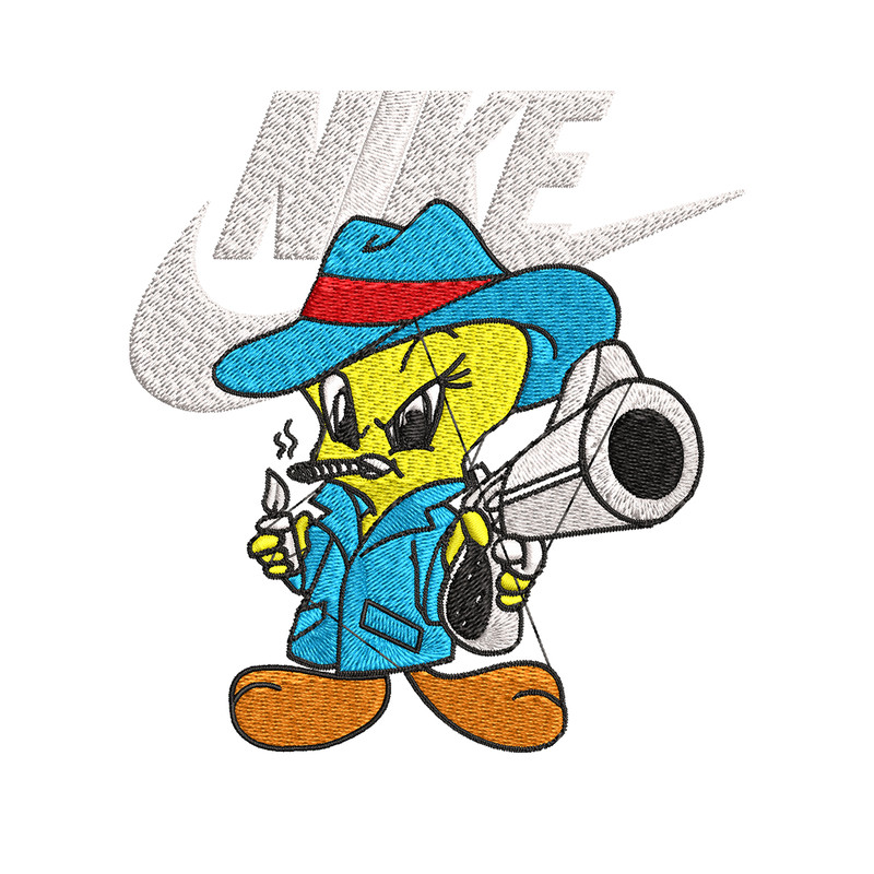 Tweety Nike Embroidery design, Tweety Nike Embroidery, Nike design, Embroidery file, cartoon shirt, Instant download..jpg