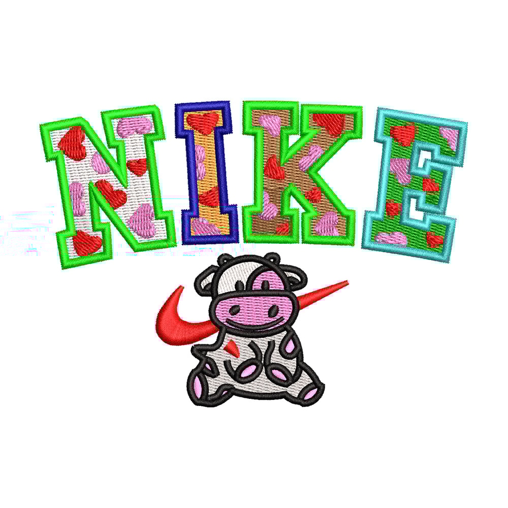Cow color x nike embroidery design, Cow embroidery, Nike design, Embroidery shirt, Embroidery file, Digital download.jpg